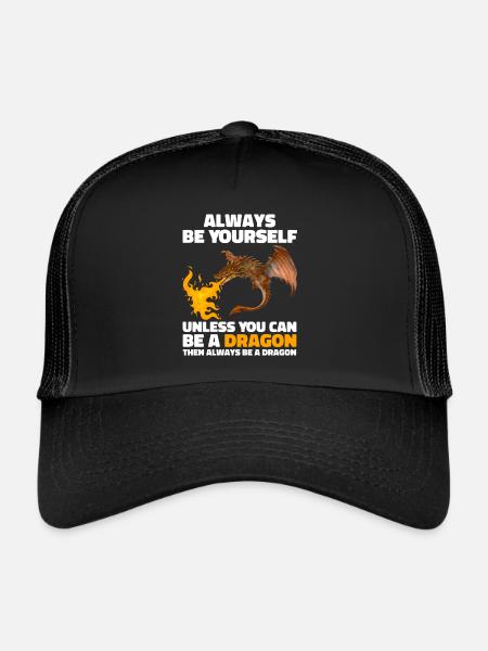 Always Be Yourself Unless You Can Be A Dragon - Casquette trucker  - noir/noir - Devant