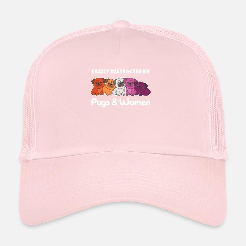 Lesbian Flag Pride LGBTQ Cute Pug Casquette trucker 