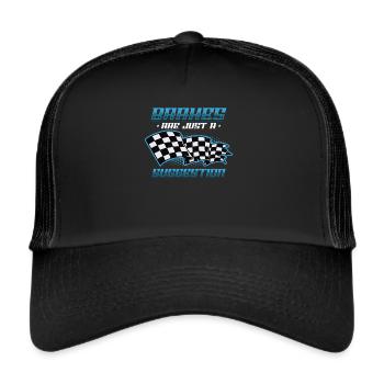 Brakes are just a suggestion, Racing Checkered - Trucker Cap - black/black - Front