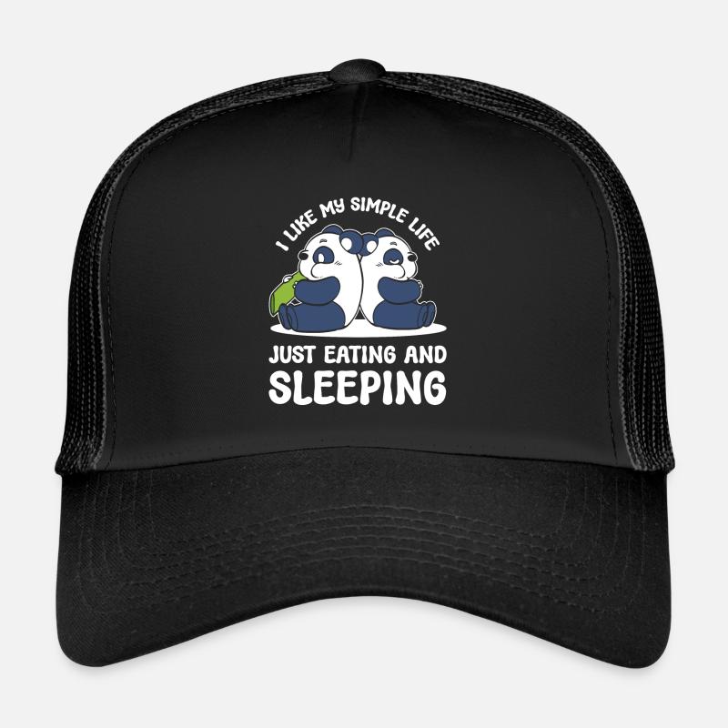 Panda mangeant et dormant Panda Fan Casquette trucker 