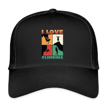I love rock climbing, rock climbing - Trucker Cap - black/black - Front