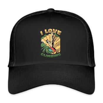 I love rock climbing, rock climbing - Trucker Cap - black/black - Front