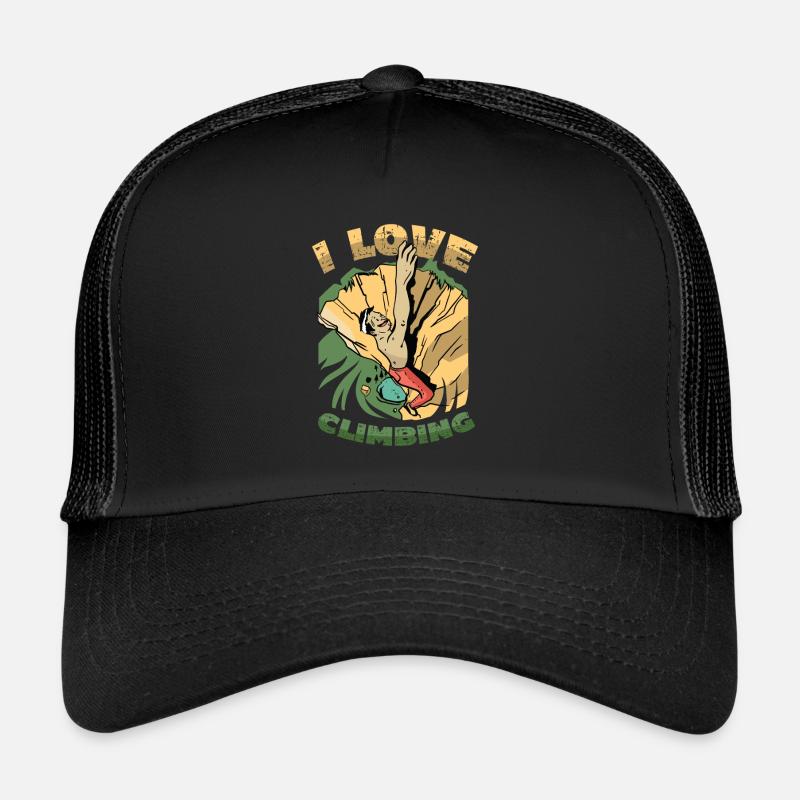 J’adore l’escalade, l’escalade - Casquette trucker  - noir/noir