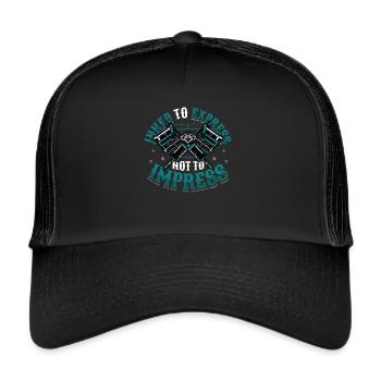 Encré pour exprimer, pas pour impressionner le tatouage - Casquette trucker  - noir/noir - Devant