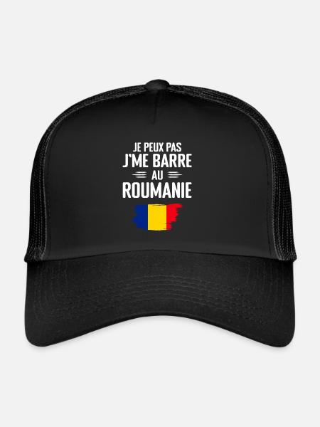 Je Peux Pas J'me Barre Au Roumanie - Casquette trucker  - noir/noir - Devant