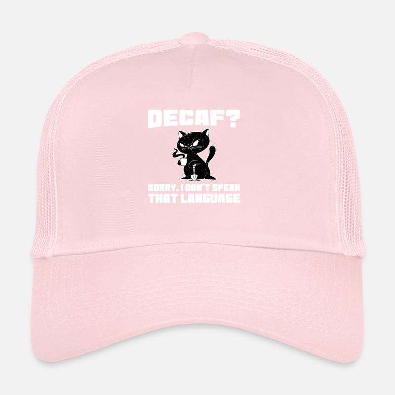 Funny cat drinking caffeinated coffee Trucker Cap
