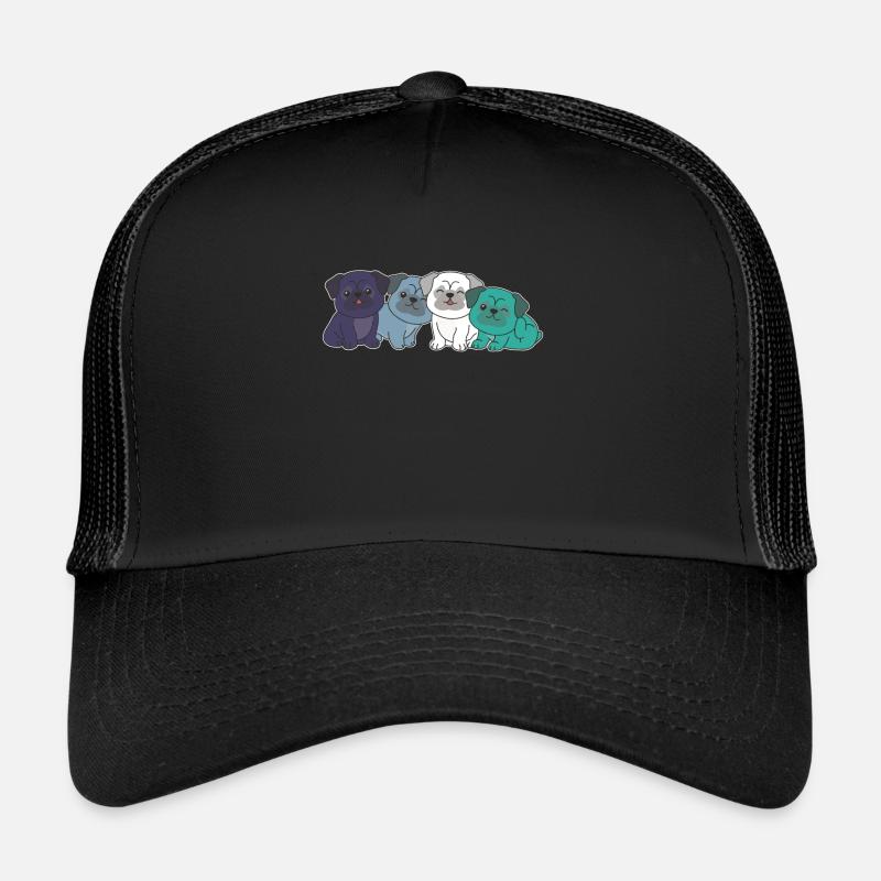 oriented aroace Flag Pride LGBTQ süßer Mops Hunde Trucker Cap