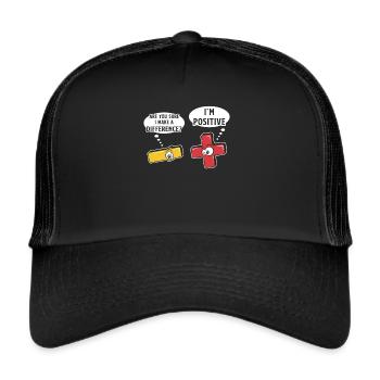 Minus and plus signs, math word game - Trucker Cap - black/black - Front