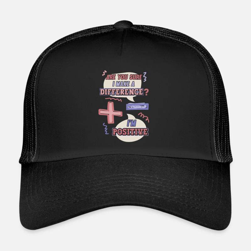 Minus and plus signs, math word game Trucker Cap