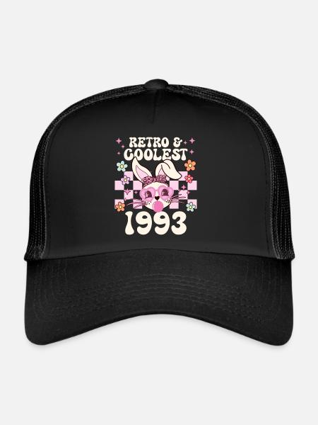 Rétro Cool Fille Née En 1993 30 Ans Anniversaire - Casquette trucker  - noir/noir - Devant