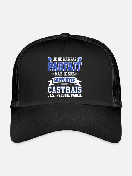 Homme Castrais Castres Rugbyman Rugby Humour - Casquette trucker  - noir/noir - Devant