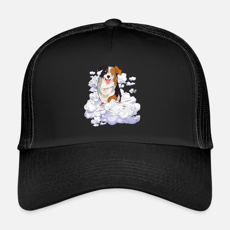 Haustier Wolke Hunde Geschenk Australian Shepherd - Trucker Cap - Schwarz/Schwarz