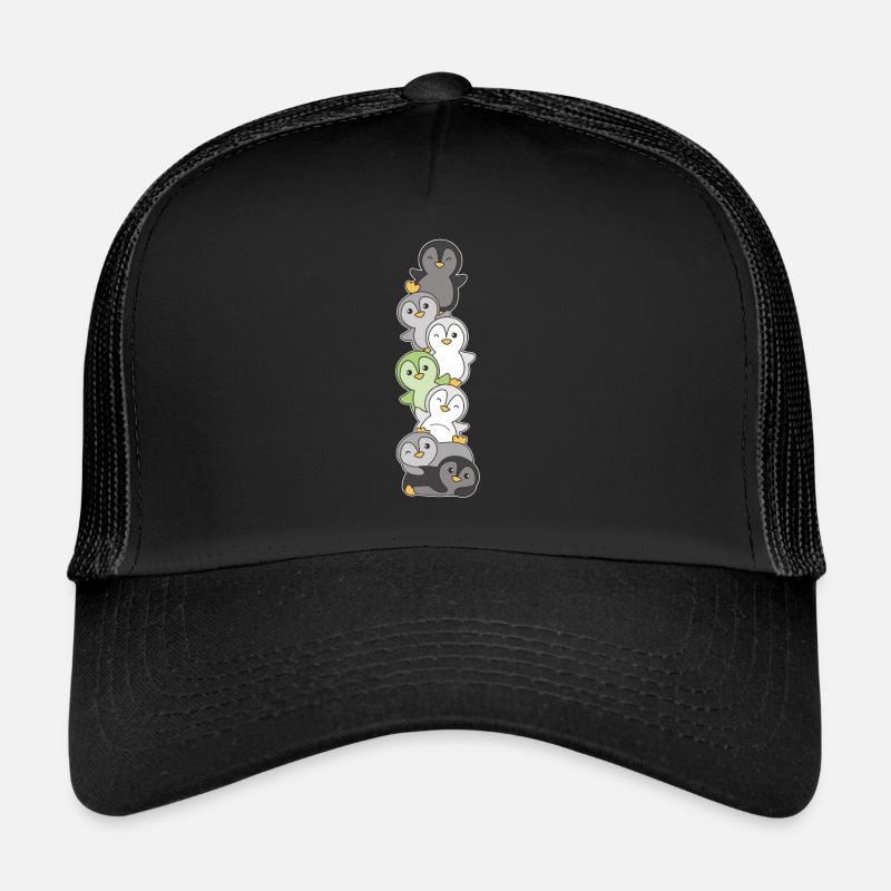 Agender Flag Pride LGBTQ süßer Pinguin Stapel Trucker Cap