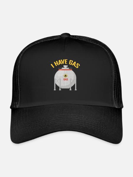 I Have Gas - Funny Gas Pump - Casquette trucker  - noir/noir - Devant