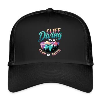Le saut de falaise est un acte de foi - Casquette trucker  - noir/noir - Devant
