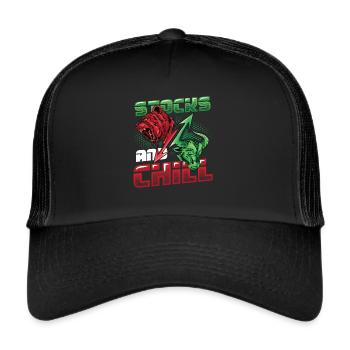 Stocks And Chill, Buy - Trucker Cap - black/black - Front