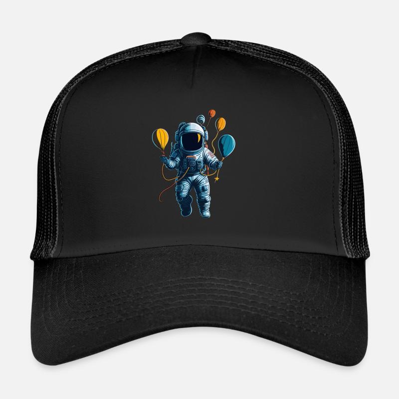Astronaute avec des montgolfières dans l’espace Casquette trucker 