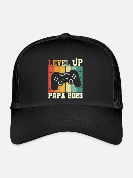 Père Geek Annonce Grossesse Futur Papa 2023 - Casquette trucker  - noir/noir - Devant