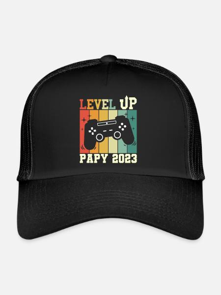 Papy Geek Annonce Grossesse Futur Papy 2023 - Casquette trucker  - noir/noir - Devant
