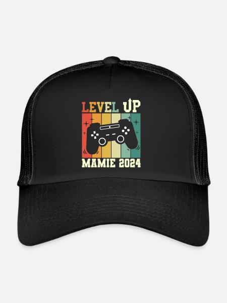 Mamie Geek Annonce Grossesse Future Mamie 2024 - Casquette trucker  - noir/noir - Devant