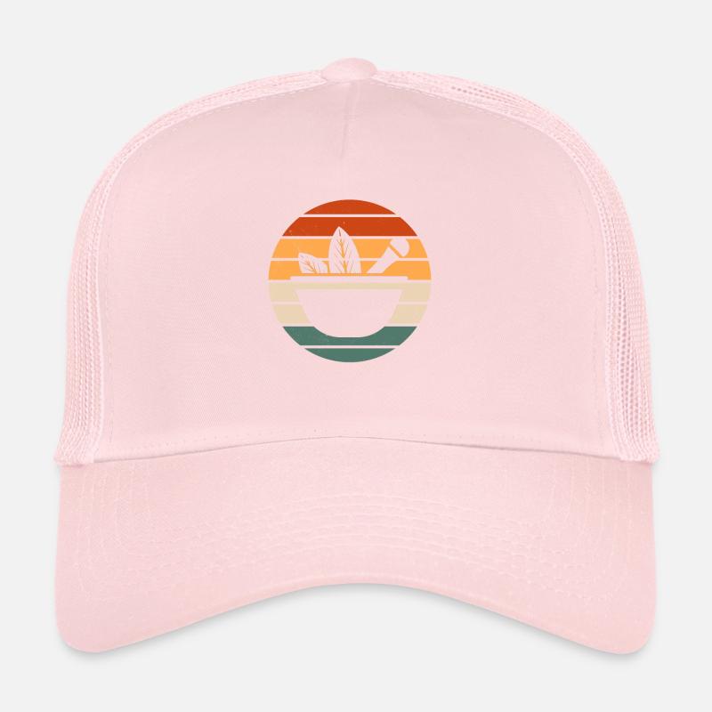 Conception rétro d’herbes et de mortier Casquette trucker 