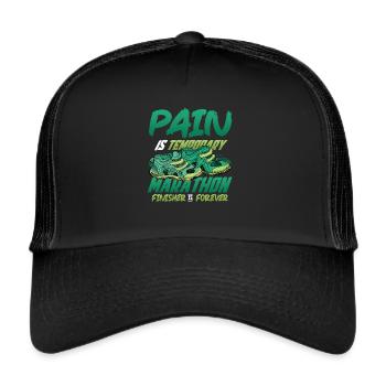 Marathonien finisher, est éternel marathonien - Casquette trucker  - noir/noir - Devant