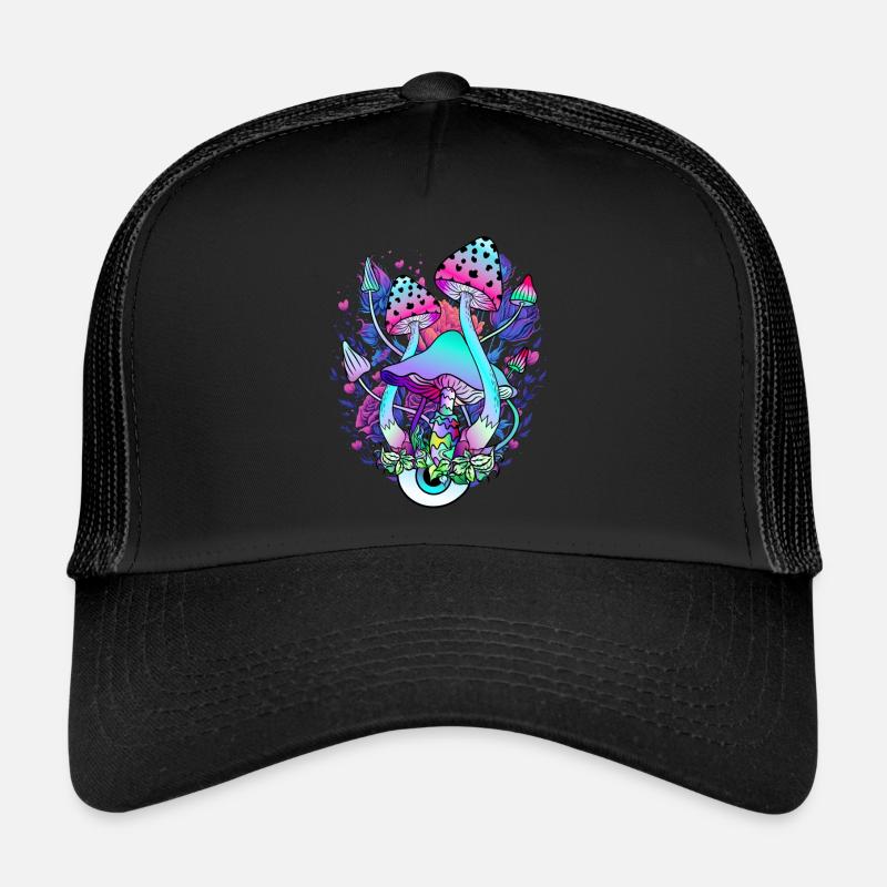 Psychédélique Champignon Yeux Nature Art Casquette trucker 