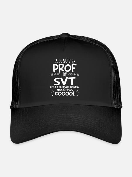 Prof de SVT super cool - Casquette trucker  - noir/noir - Devant