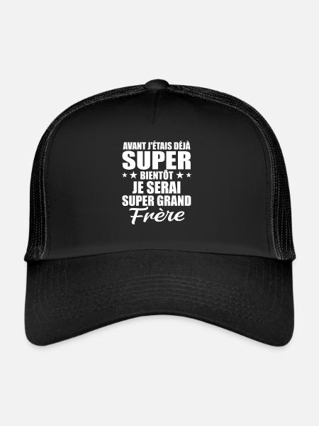 Je Serai Super Grand Frère Garçons - Casquette trucker  - noir/noir - Devant