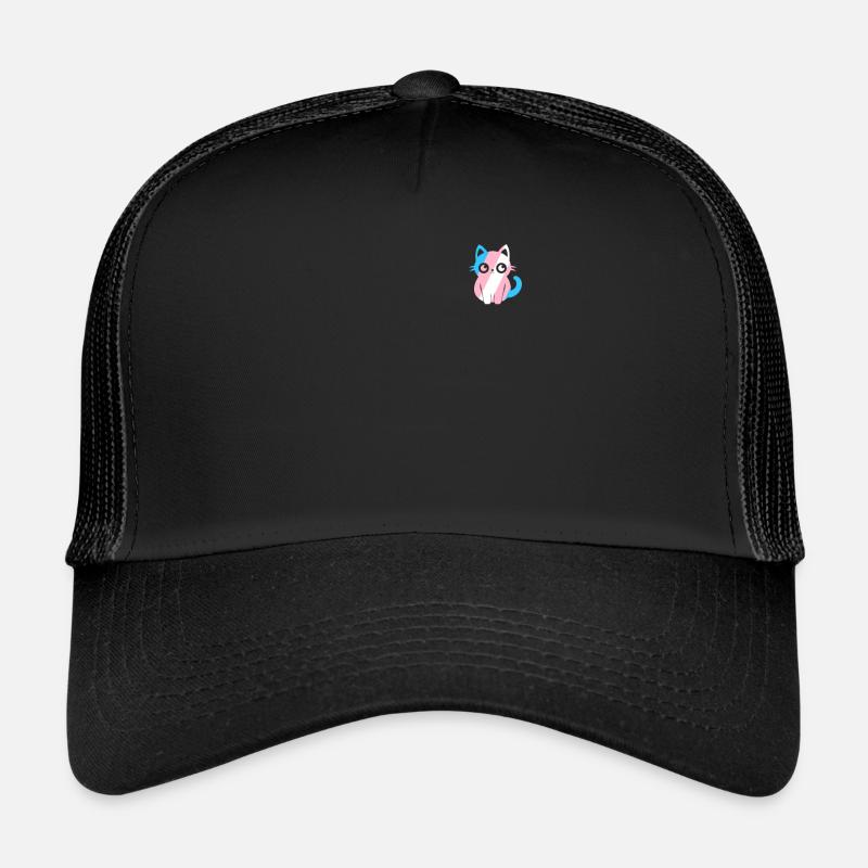 Subtle Transgender Pride Month LGBT Kawaii Cat Trucker Cap