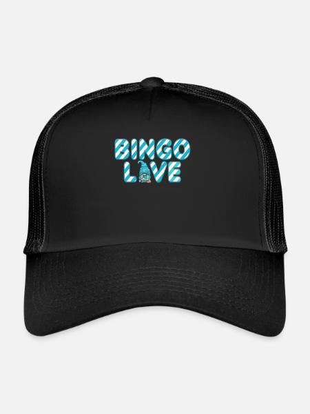 Bingo Love Women Men Funny Bingo - Trucker Cap - black/black - Front
