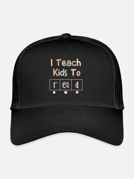 J’apprends aux enfants à lire les professeurs de sciences Lecture - Casquette trucker  - noir/noir - Devant