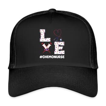 Chemo Krankenschwester Valentinstagsgeschenk - Trucker Cap - Schwarz/Schwarz - Vorne
