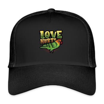 L’amour fait mal à l’oiseau perruche - Casquette trucker  - noir/noir - Devant