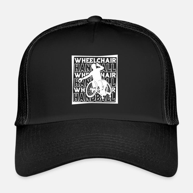 Handball Handballer Rollstuhl - Trucker Cap - Schwarz/Schwarz
