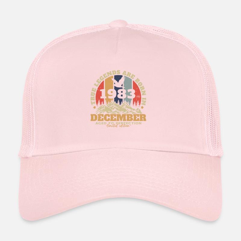 Vintage Retro December 1983 Birthday Gift Trucker Cap