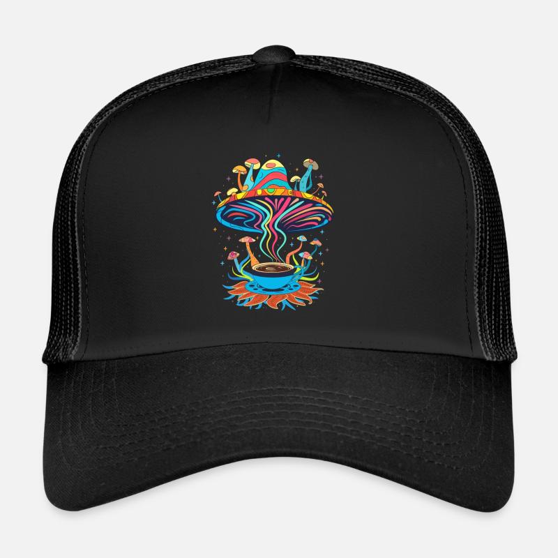 Groovy Mushroom Coffee Vibes Trucker Cap