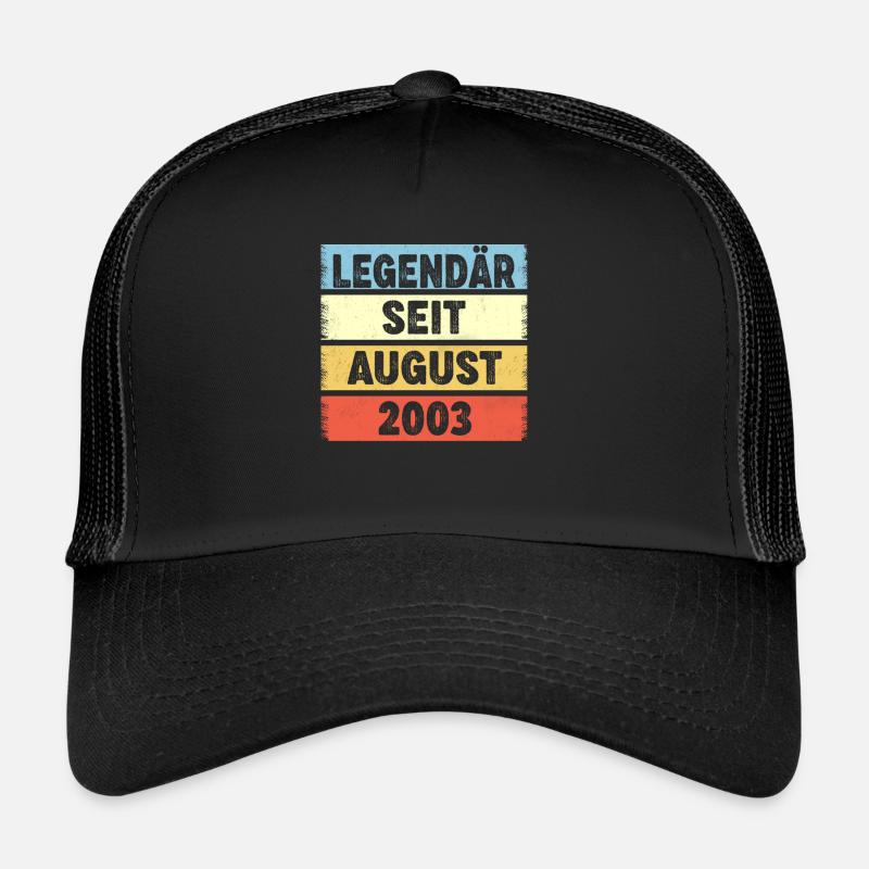 20. Geburtstag 20 Jahre Legendär Seit August 2003 - Trucker Cap - Schwarz/Schwarz