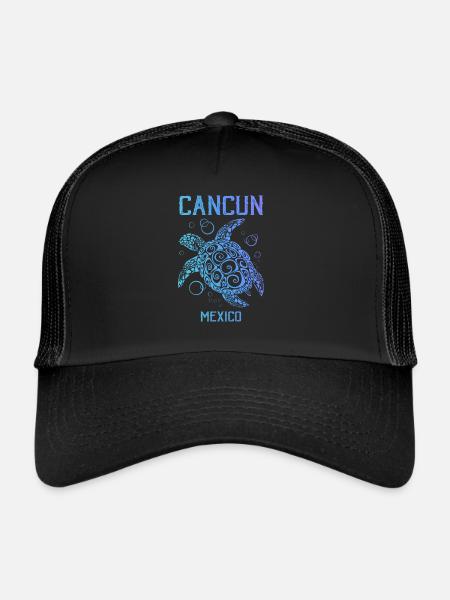 Cancun Mexico Sea Turtle Boys Girls Toddler - Casquette trucker  - noir/noir - Devant
