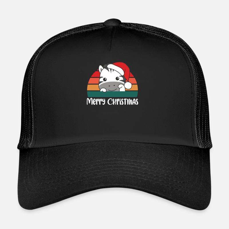 Joyeux Noël Retro Zebra Christmas Casquette trucker 