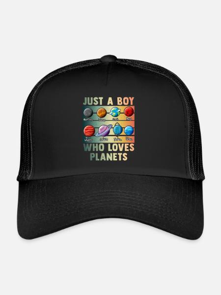 Juste un garçon qui aime les planètes du système solaire - Casquette trucker  - noir/noir - Devant