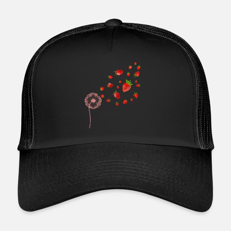 Rote Beeren Obst Geschenk Pusteblume Erdbeere Trucker Cap