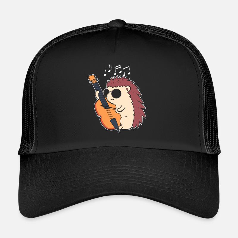 Igel spielt Cello Cello-Spieler - Trucker Cap - Schwarz/Schwarz