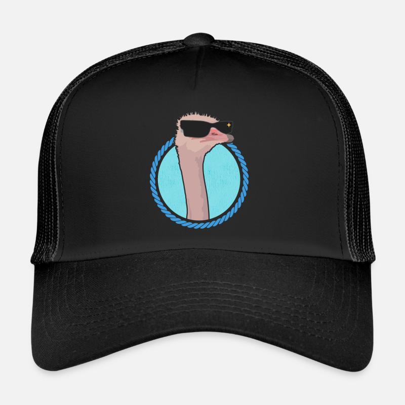 Strauß Vogel Strauße Straußenliebhaber Geschenk - Trucker Cap - Schwarz/Schwarz