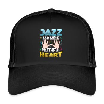 Jazz Hands, Faithful Heart, Jazz Lovers - Trucker Cap - black/black - Front