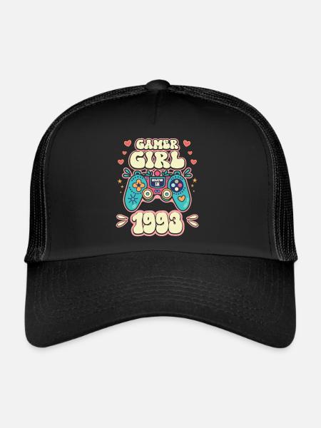 Fille Geek Niveau 30 Anniversaire Gamer 30 Ans - Casquette trucker  - noir/noir - Devant