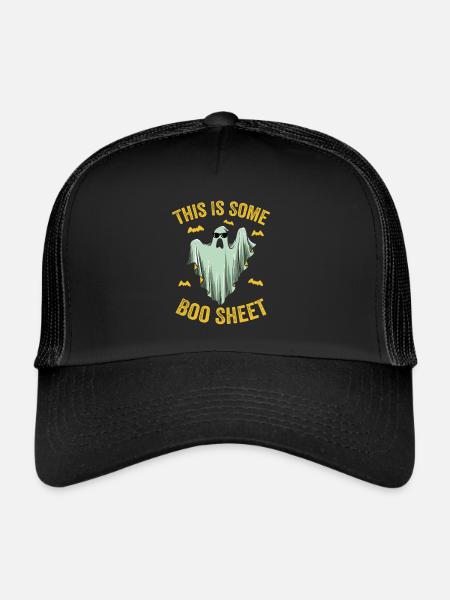 This Is Some Boo Sheet Funny Halloween Tees - Casquette trucker  - noir/noir - Devant