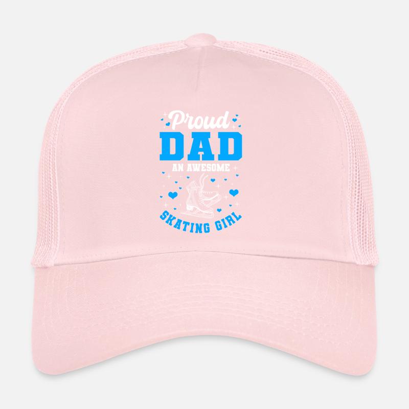 Stolzer Vater Eislaufenden Mädchen Trucker Cap