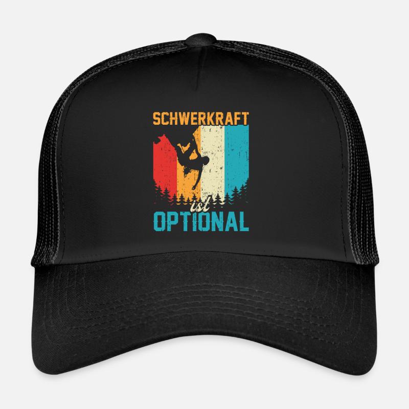 Bouldern Kletterhallen Klettern Humor Boulderer - Trucker Cap - Schwarz/Schwarz