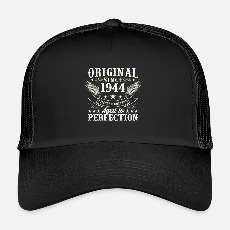 Vintage 1944 Geburtstagsgeschenk - Trucker Cap - Schwarz/Schwarz